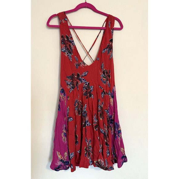 Free People Women's Thought I was Dreamin Mini Floral Dress Size Small Bohemian - Picture 3 of 8